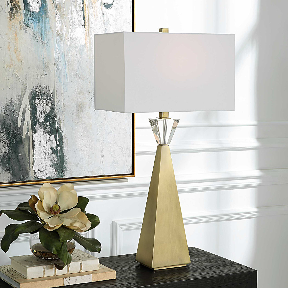 Arete Brass Modern Table Lamp - Ornate Home