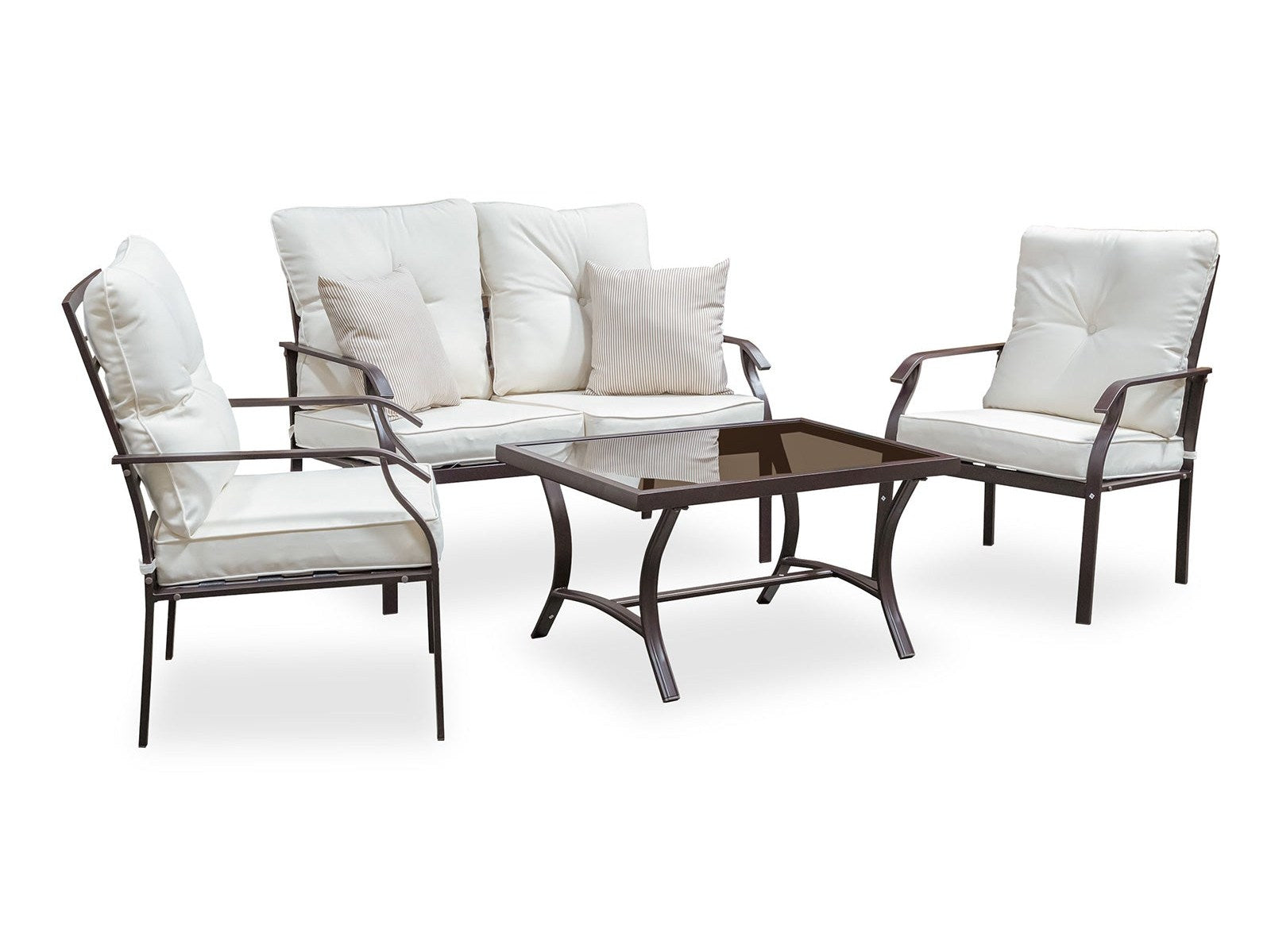 Arezzo Beige 4 Pc. Outdoor Conversation Set - Ornate Home