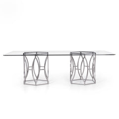 Argent Chrome/Silver Dining Table - Ornate Home