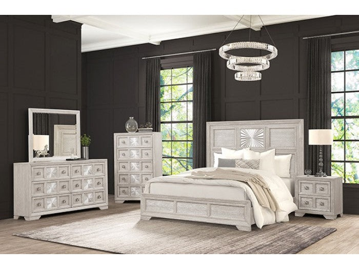 Argenthart Light Gray Queen 5 Piece Bedroom Set w/Chest - Ornate Home