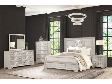 Argenthart Light Gray Queen 5 Piece Bedroom Set w/Chest - Ornate Home