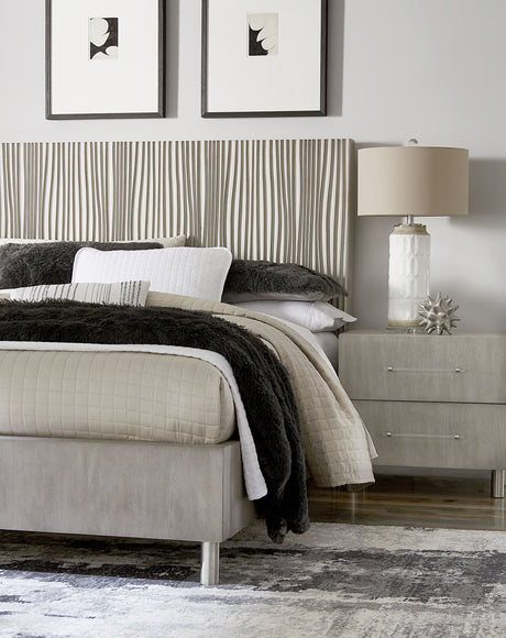 Argento Wave-Patterned Eastern King Bed in Misty Grey - Ornate Home