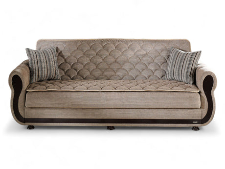 Argos 3 Seat Light Brown Sleeper Sofa - Ornate Home