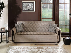 Argos 3 Seat Light Brown Sleeper Sofa - Ornate Home
