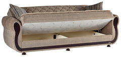 Argos 3 Seat Light Brown Sleeper Sofa - Ornate Home