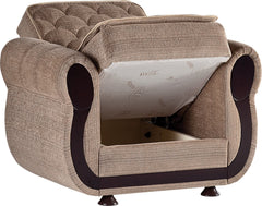Argos 3 Seat Light Brown Sleeper Sofa - Ornate Home