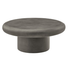 Argos Gray Indoor - Outdoor Patio Concrete Round Coffee Table - Ornate Home