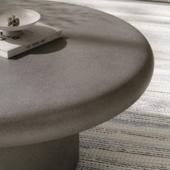 Argos Gray Indoor - Outdoor Patio Concrete Round Coffee Table - Ornate Home