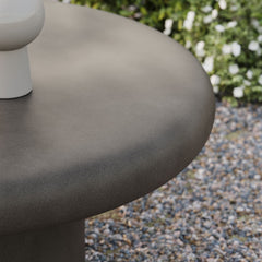 Argos Gray Indoor - Outdoor Patio Concrete Round Coffee Table - Ornate Home