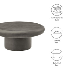 Argos Gray Indoor - Outdoor Patio Concrete Round Coffee Table - Ornate Home