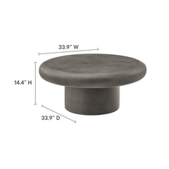 Argos Gray Indoor - Outdoor Patio Concrete Round Coffee Table - Ornate Home