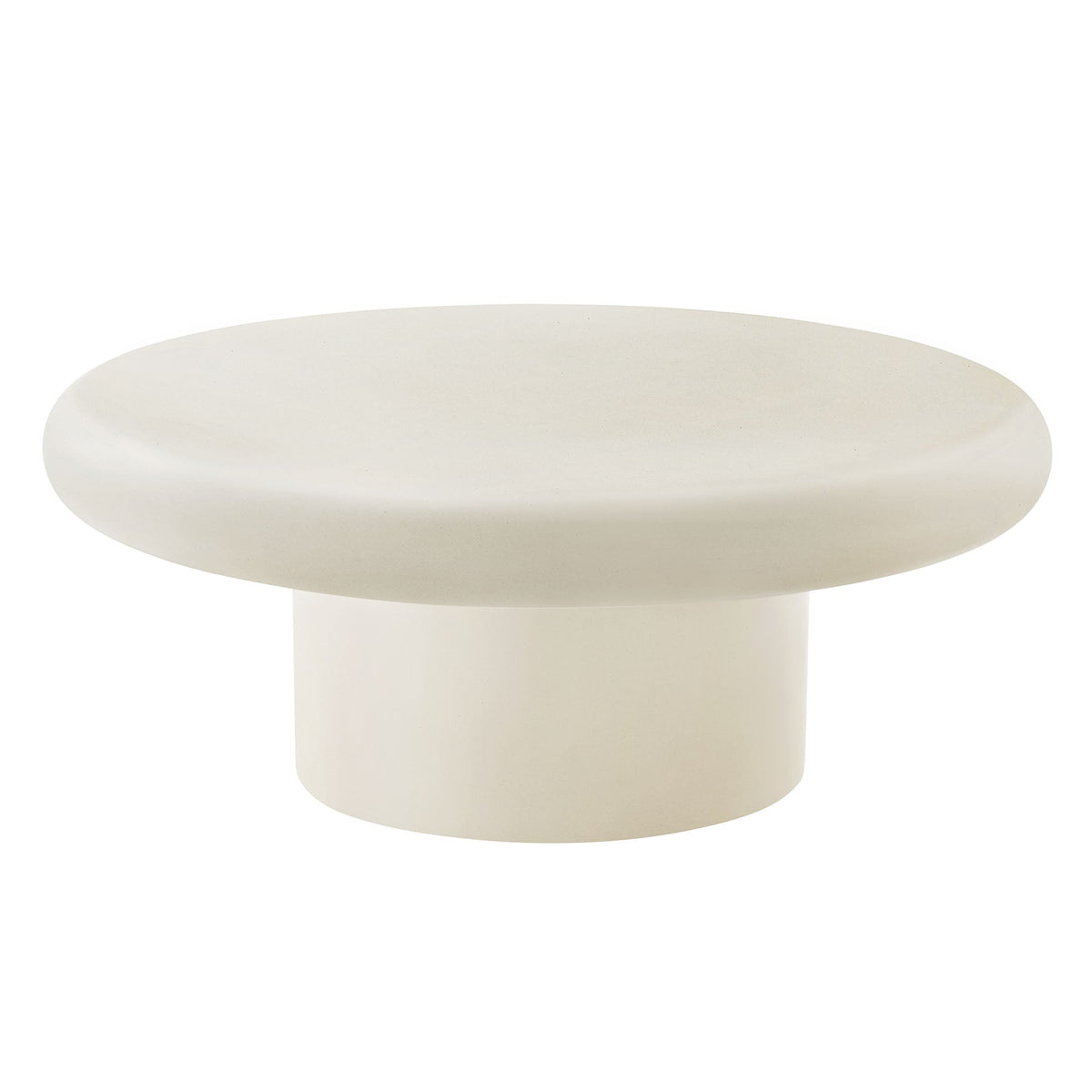 Argos White Indoor - Outdoor Patio Concrete Round Coffee Table - Ornate Home