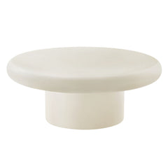 Argos White Indoor - Outdoor Patio Concrete Round Coffee Table - Ornate Home