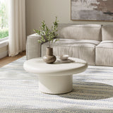 Argos White Indoor - Outdoor Patio Concrete Round Coffee Table - Ornate Home