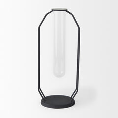 Aria Black Metal and Glass Holder Object - Ornate Home