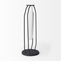 Aria Black Metal and Glass Holder Object - Ornate Home