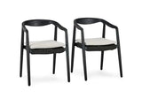 Aria Black/Sand Outdoor Dining Chair (Set of 2) - Ornate Home