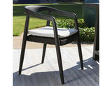 Aria Black/Sand Outdoor Dining Chair (Set of 2) - Ornate Home