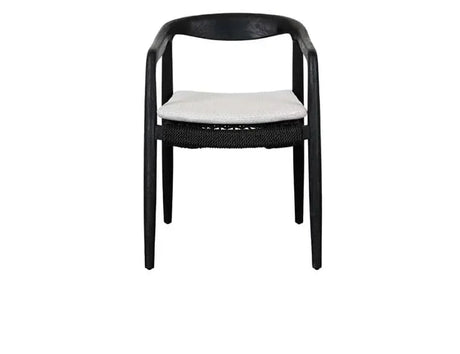 Aria Black/Sand Outdoor Dining Chair (Set of 2) - Ornate Home