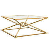Aria Gold Square Coffee Table - Ornate Home