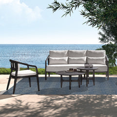 Aria Gray/Black Outdoor Sofa - Ornate Home