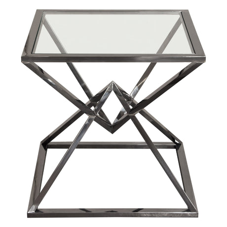 Aria Square Black End Table - Ornate Home