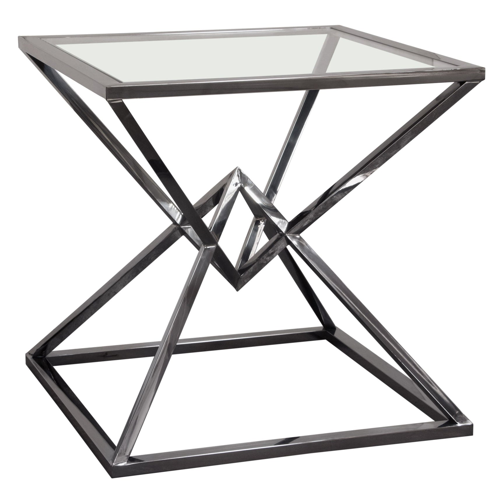 Aria Square Black End Table - Ornate Home