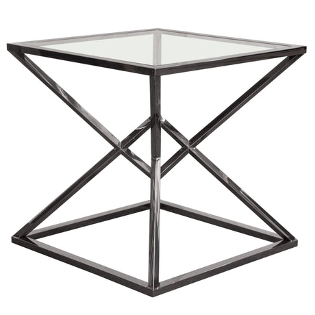 Aria Square Black End Table - Ornate Home