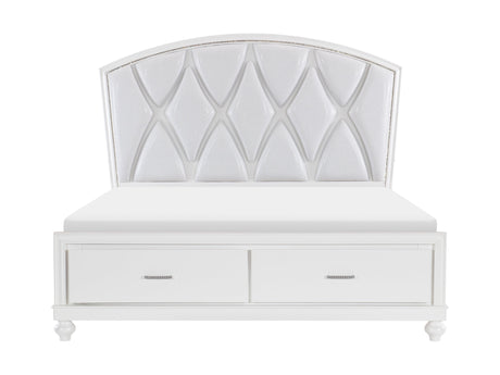 Aria White Queen Platform Bed - Ornate Home