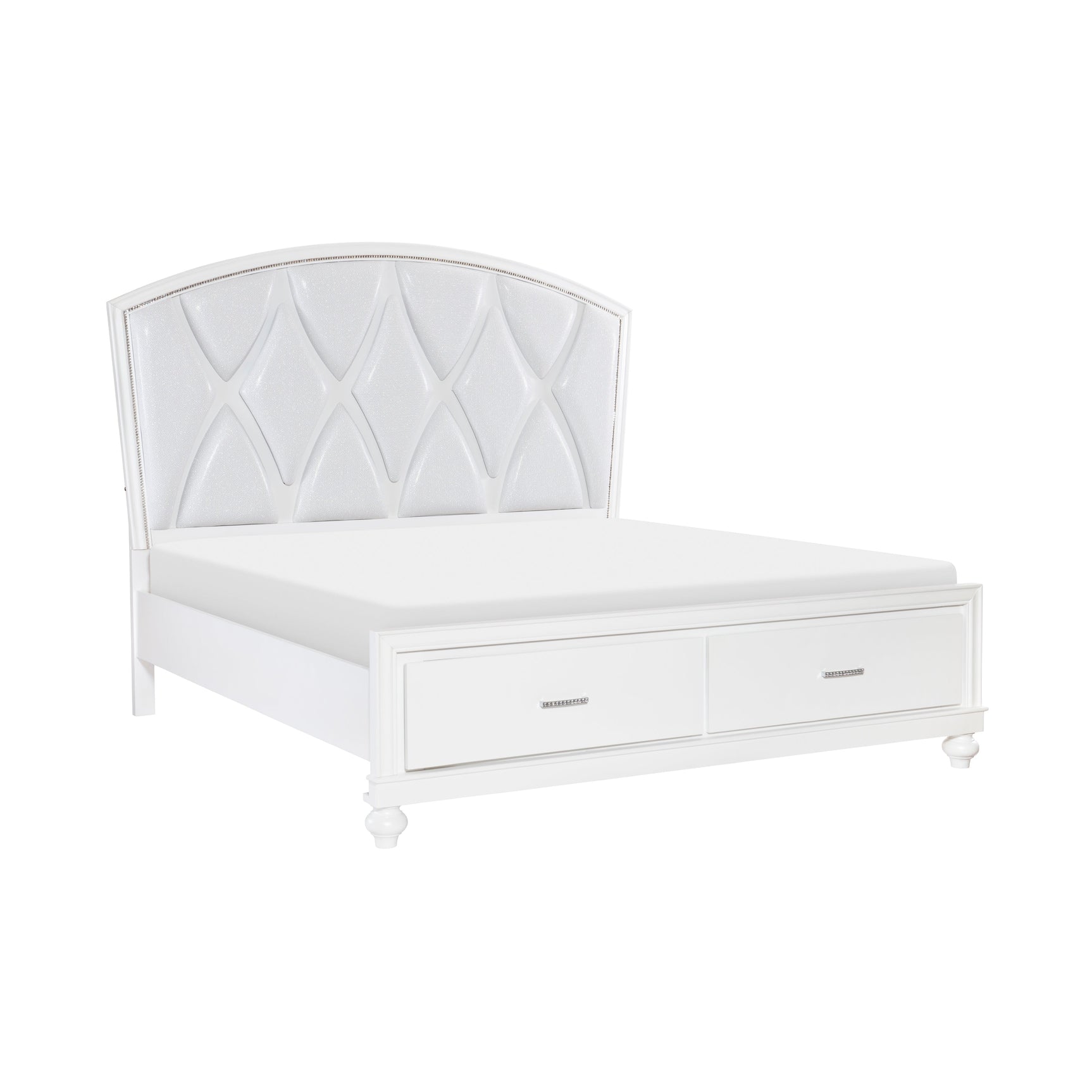 Aria White Queen Platform Bed - Ornate Home
