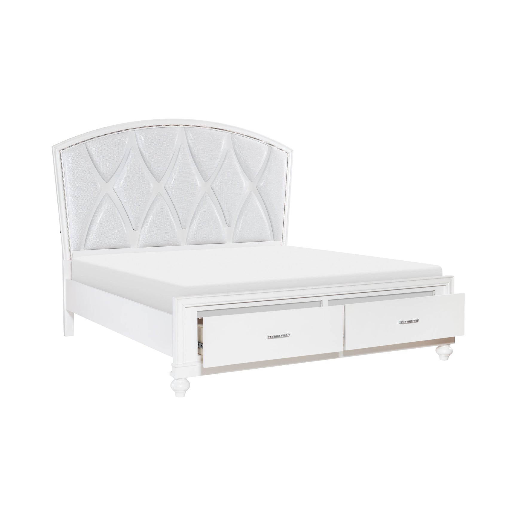 Aria White Queen Platform Bed - Ornate Home