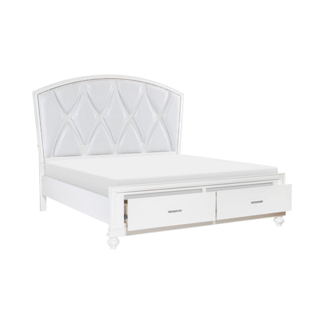 Aria White Queen Platform Bed - Ornate Home