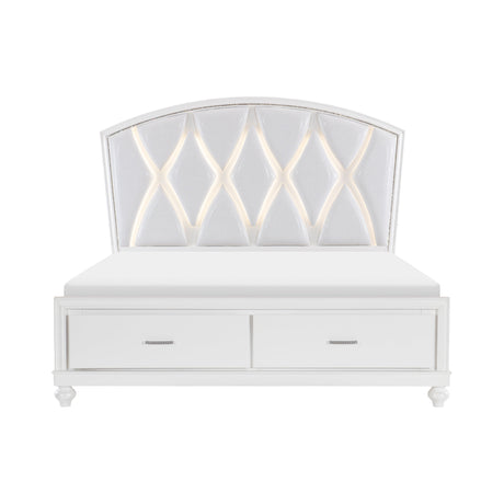 Aria White Queen Platform Bed - Ornate Home