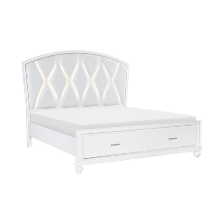 Aria White Queen Platform Bed - Ornate Home