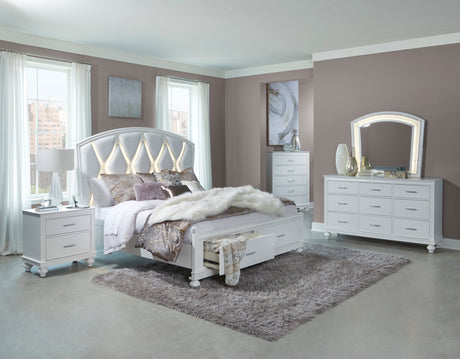Aria White Queen Platform Bed - Ornate Home