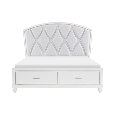 Aria White Queen Platform Bed - Ornate Home