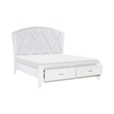 Aria White Queen Platform Bed - Ornate Home
