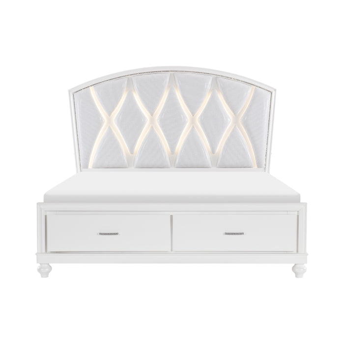 Aria White Queen Platform Bed - Ornate Home