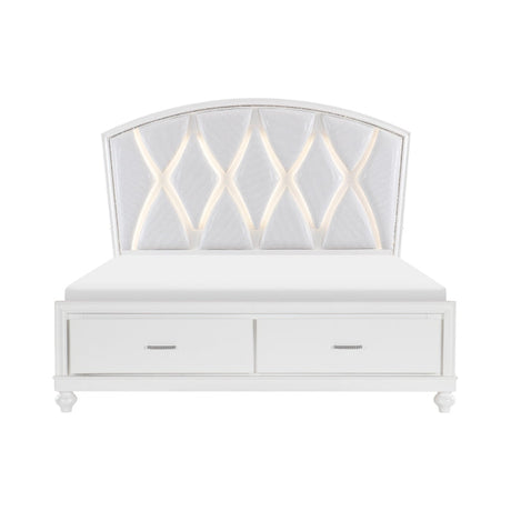 Aria White Queen Platform Bed - Ornate Home