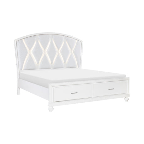 Aria White Queen Platform Bed - Ornate Home