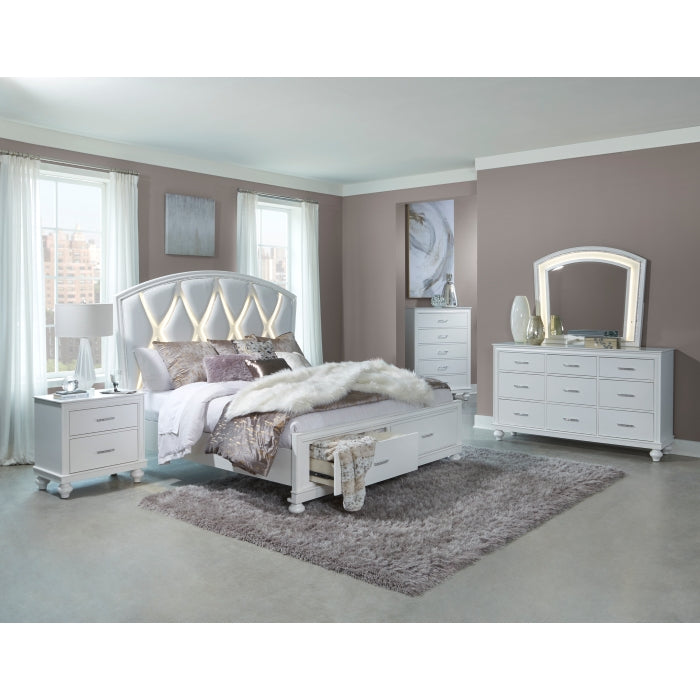 Aria White Queen Platform Bed - Ornate Home