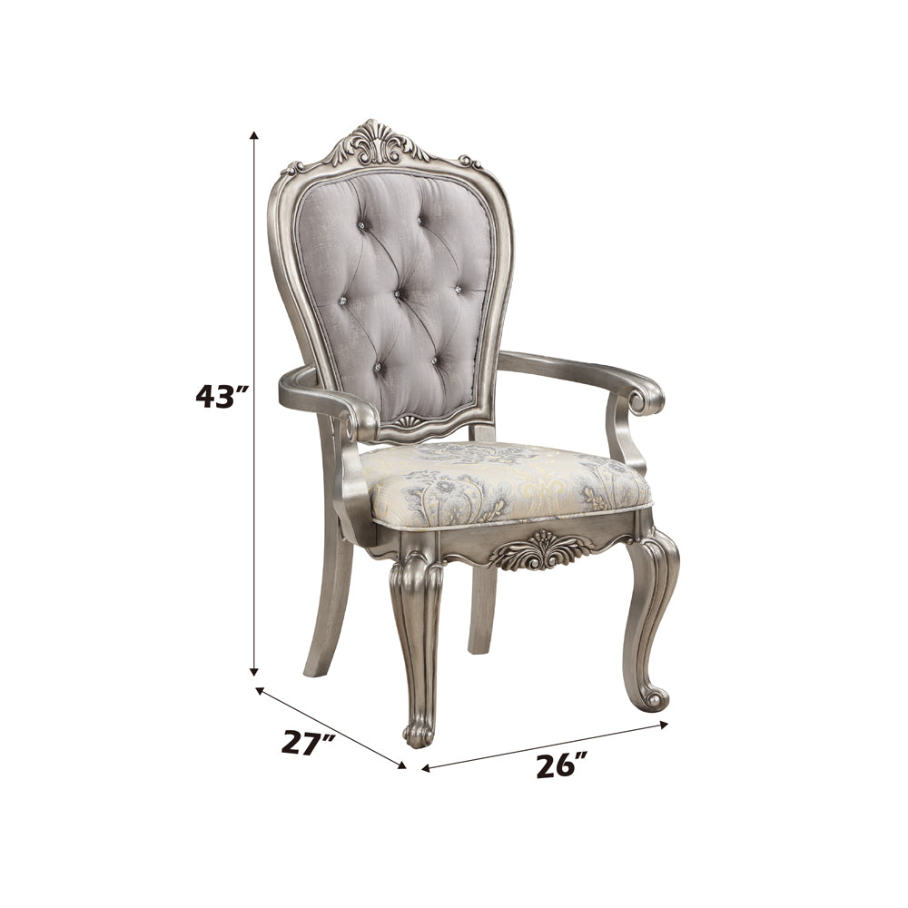 Ariadne Plantinum Arm Chair (Set of 2) - Ornate Home