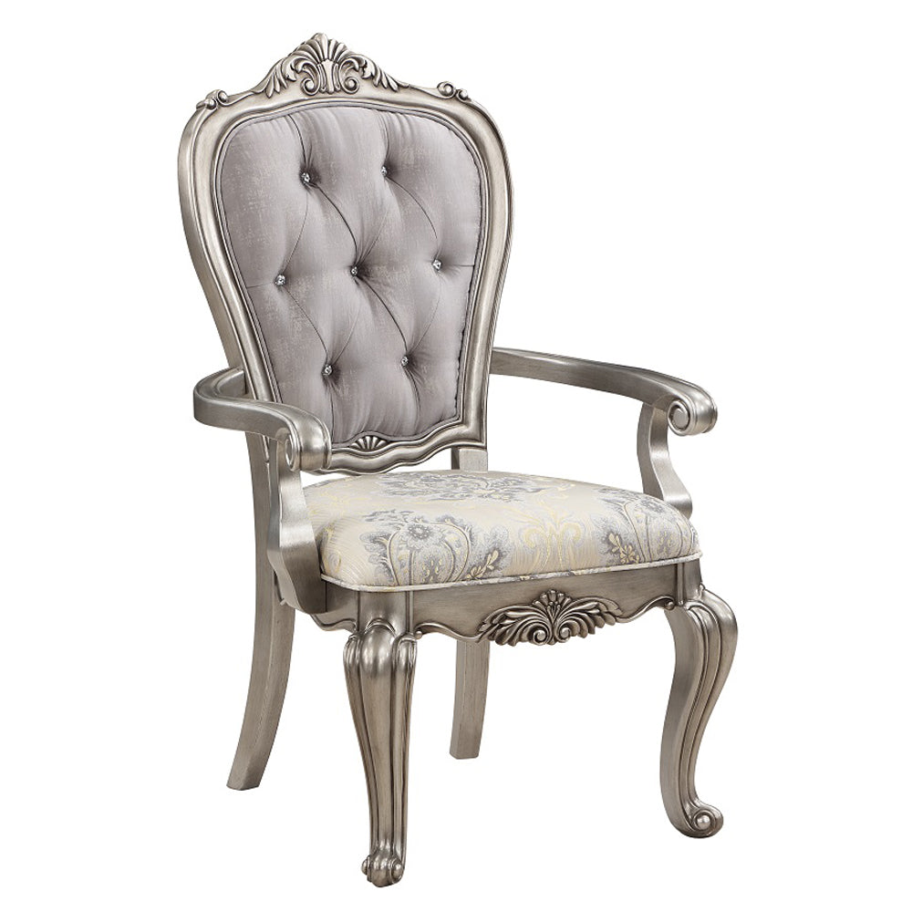Ariadne Plantinum Arm Chair (Set of 2) - Ornate Home