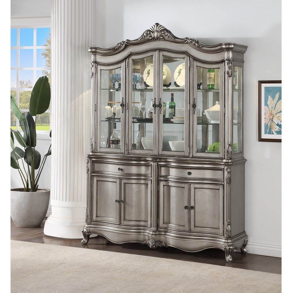 Ariadne Plantinum Hutch & Buffet - Ornate Home