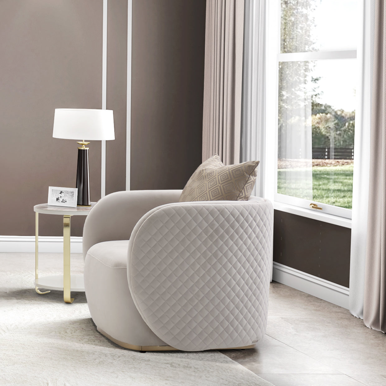 Ariana Beige Accent Chair - Ornate Home