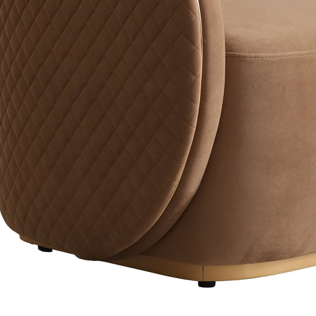 Ariana Gold/Caramel Velvet Accent Chair - Ornate Home
