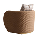 Ariana Gold/Caramel Velvet Accent Chair - Ornate Home