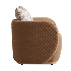 Ariana Gold/Caramel Velvet Accent Chair - Ornate Home