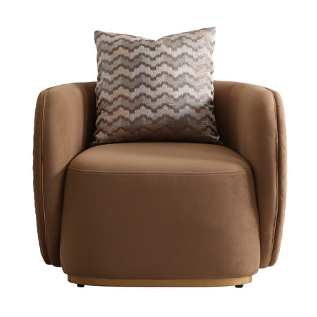 Ariana Gold/Caramel Velvet Accent Chair - Ornate Home