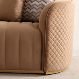 Ariana Gold/Caramel Velvet Loveseat - Ornate Home
